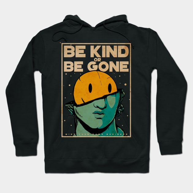 ancient greek broken statue of david synthwave colors vaporwave be kind or be gone Hoodie by A Comic Wizard